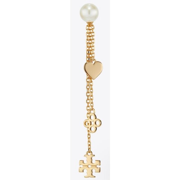 Beautiful Tory Burch Gold Layered Kira Linear Necklace and Earring Set - Picture 7 of 8